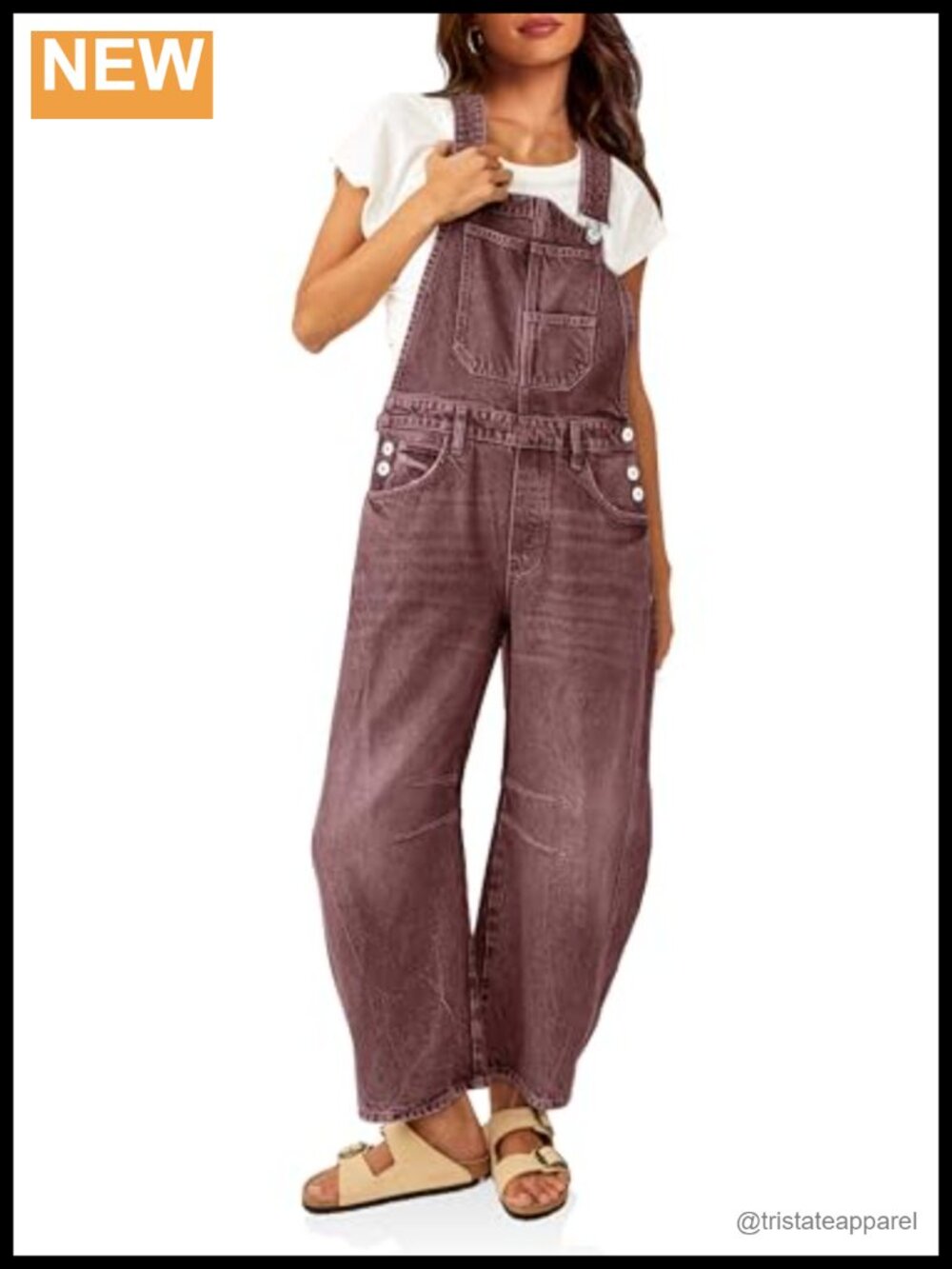 Womens Denim Bib Overalls Barrel Leg Adjustable Strap Jean Jumpsuit Loose Fit